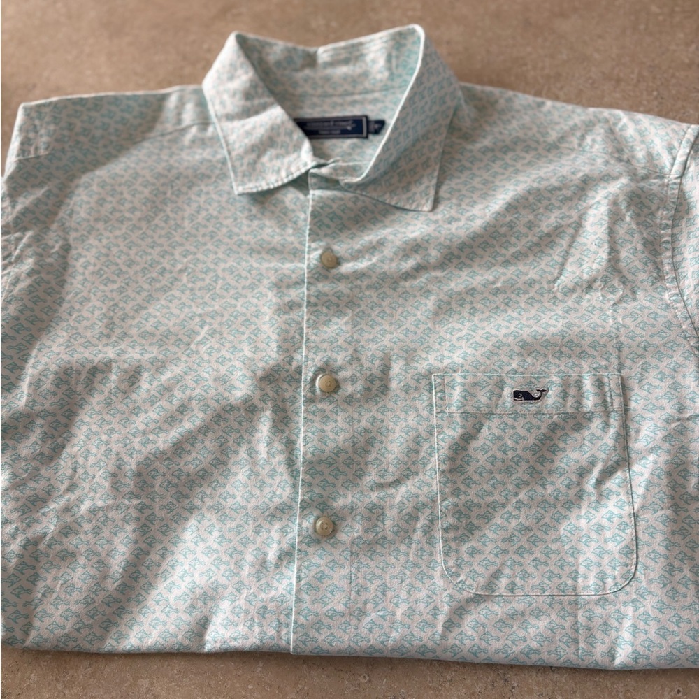 Vineyard Vines Mint Patterned Button Down Shirt - image 3